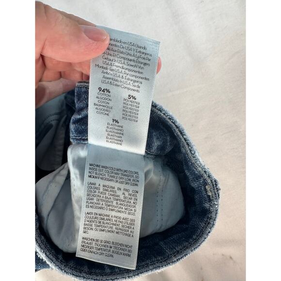 Mother Women sz 25 High Waisted Double Looker Ankle Fray Cotton Denim Skinny - Picture 12 of 16